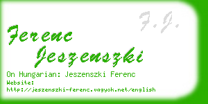 ferenc jeszenszki business card